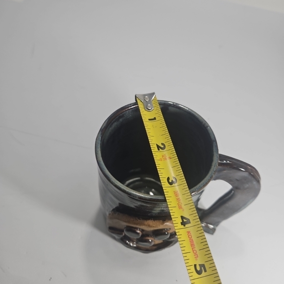 Signed Art Pottery Smiley Face Glazed Mug - Picture 8 of 8